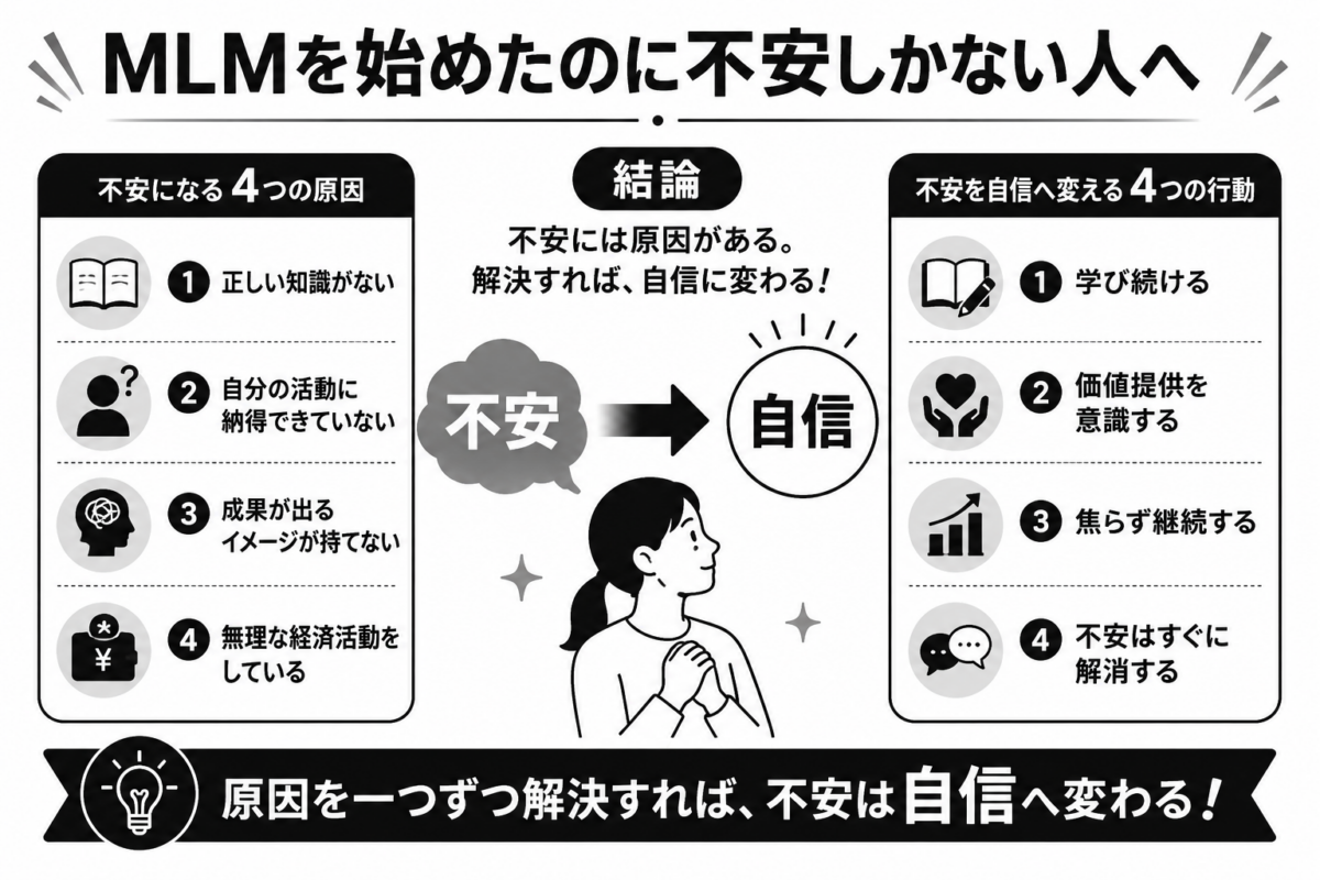 ネットワークビジネスの不安解消法